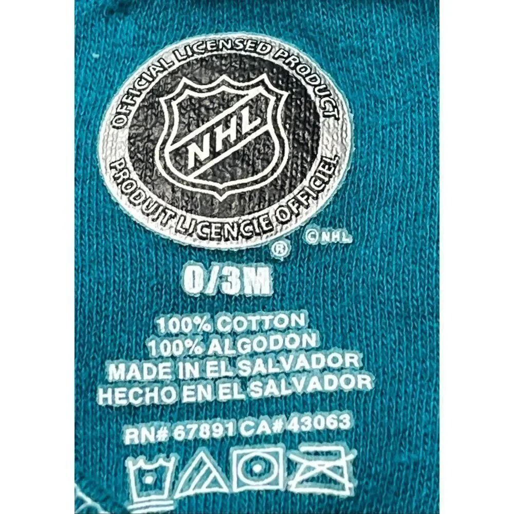 NHL San Jose Sharks Bodysuit   Boys Size 0/3 Months